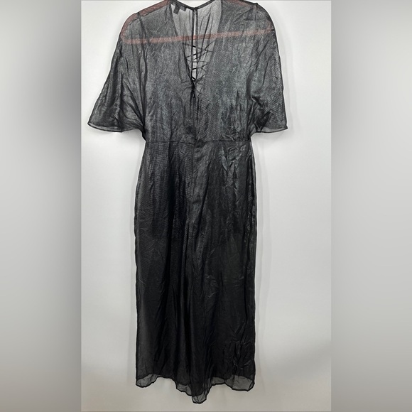 NWOT Express Lace-up Sheer Black Jumpsuit With Romper Shorts Inside Size S Goth - Picture 6 of 7